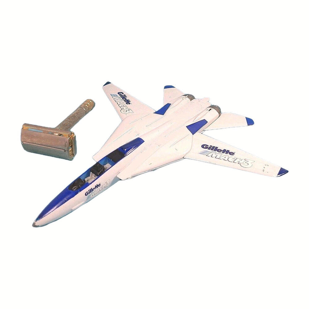 Gillette Diecast Plane Mach 3 Advertising 7" Vintage SuperSpeed Double Blade Lot